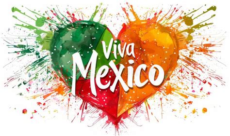 Viva Mexico Calligraphy Lettering Abstract Grunge Watercolor Painted