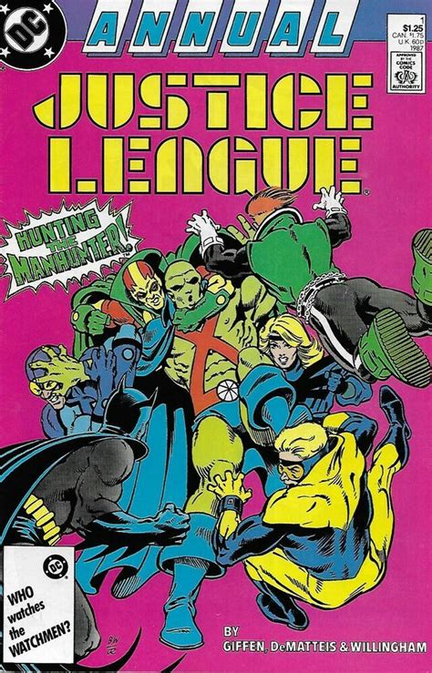 Justice League Comic Issue 1 Annual Copper Age First Print 1987 Fen