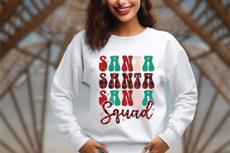 Santa Squad Retro Sublimation Design Graphic By Bd Graphics Hub