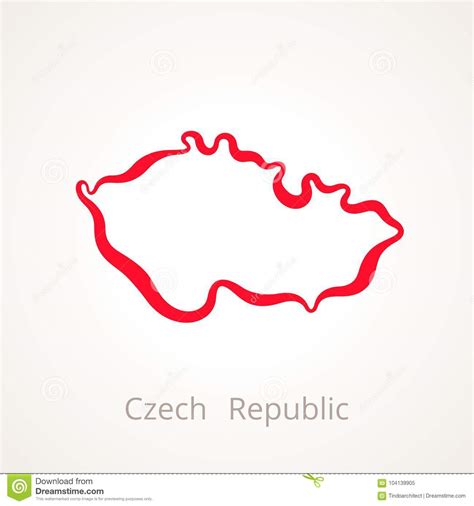 Czech Republic Outline Map Stock Vector Illustration Of Outline