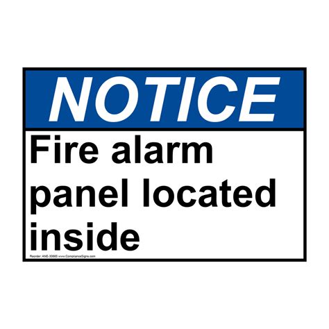 Ansi Fire Alarm Panel Located Inside Sign Ane 30665