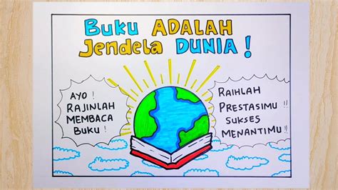 Poster Tema Pendidikan Cara Menggambar Poster Pendidikan Youtube