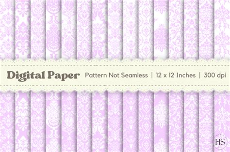 30 Purple Damask Digital Paper Pattern Graphic By Heyv Studio