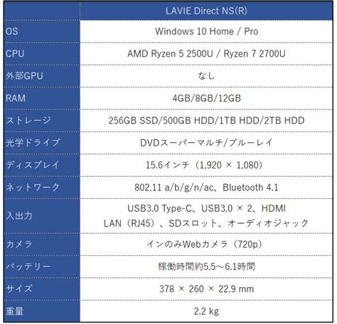 NEC LAVIE Direct NS R NECブランドで初となるAMD Ryzen搭載の15 6インチスタンダードノート