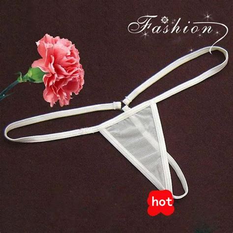 Sexy mujer Micro tangas ver a través de transparente Mini Bikini G Strings Tanga T Back bragas