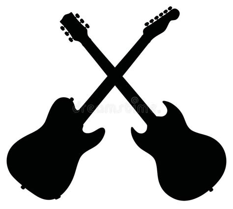 Siluetas Negras De Guitarras El Ctricas Ilustraci N Del Vector