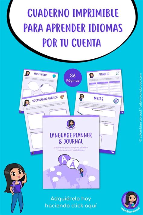 Language Planner Journal Cuaderno De Idiomas Colombian Abroad