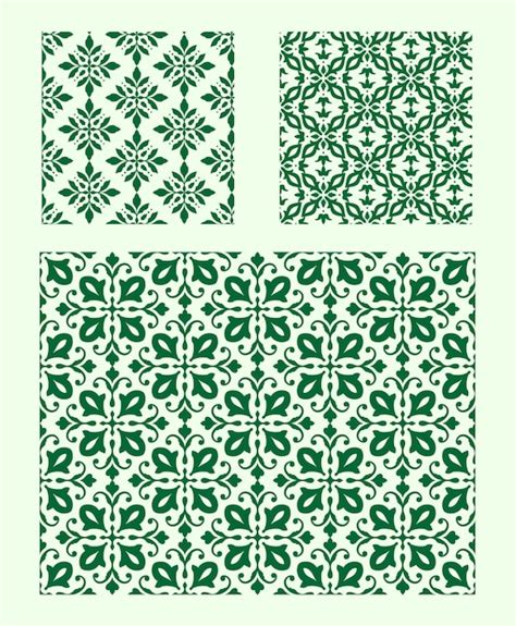 Premium Vector | Green islamic pattern collection