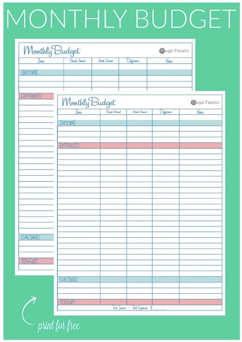 Blank Monthly Budget Worksheet Worksheets Library