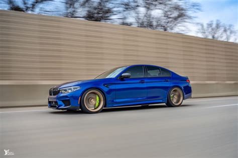 BMW M5 F90 Blue With Bronze Vision Forged VF007 Wheel Front