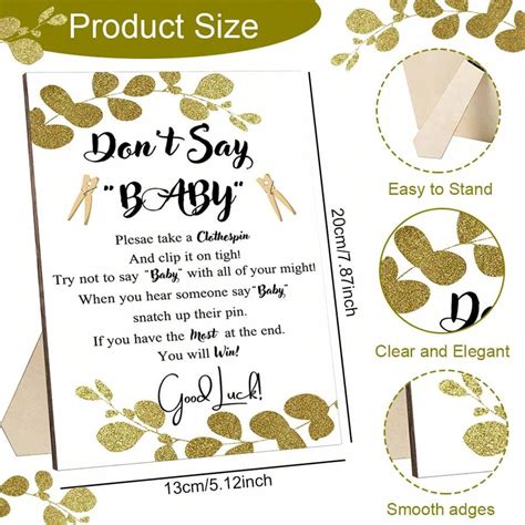 Don T Say Baby Clothespin Games Sign 1 Sign 50 Mini Clothespins