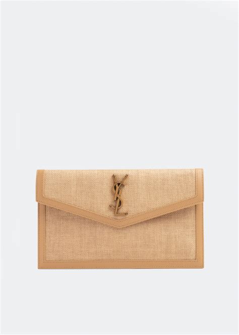 Saint Laurent Uptown pouch for Women - Beige in UAE | Level Shoes