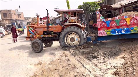 Alghazi Tractor With Mud Loaded Trolley Was Stuck Alghazi Tractor