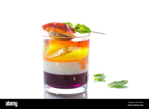 lot  colored sweet fruit jelly   glass isolated  white