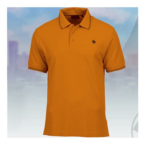 Cotton Half Sleeve Polo T Shirt For Men Orange Pt05