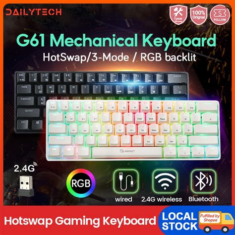 Local Stock Dailytech G Three Mode Hot Swappable Rgb Rk Mechanical Gaming Keyboard