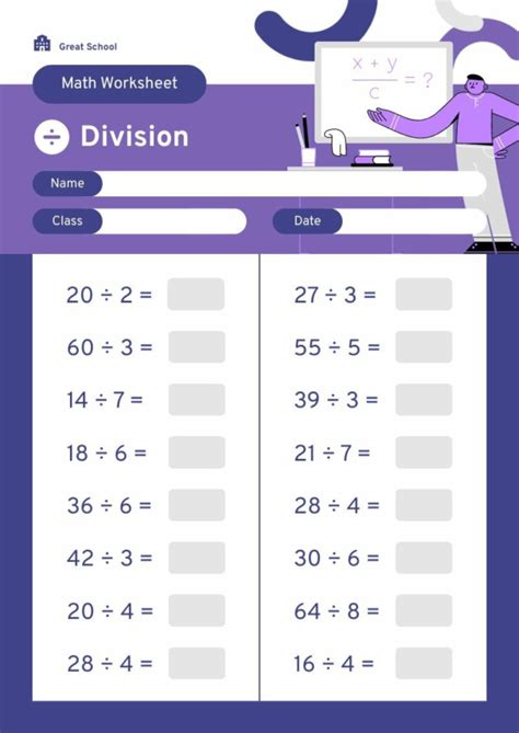 division worksheet piktochart worksheets library
