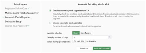 Enabling Automatic Firmware Upgrades FortiGate FortiOS 7 4 4