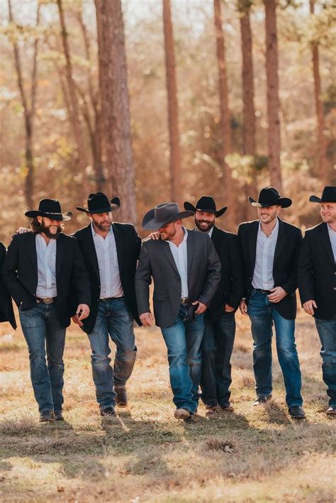 Groom And His Groomsmen Wedding Groomsmen Attire Western Wedding