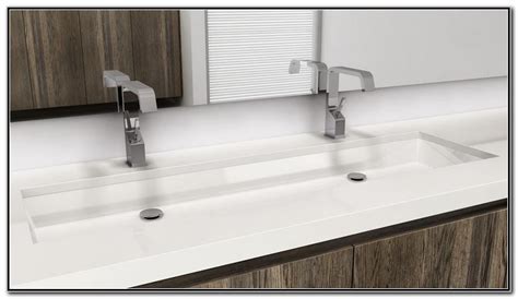 Double Faucet Trough Sink Vanity - Sink And Faucets : Home Decorating ...