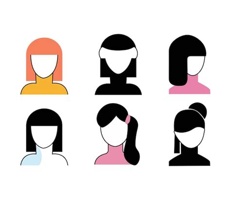 Premium Vector | Woman owned business vector icons minority owned women with diffrent hair ...