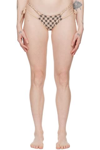 SSENSE Exclusive Beige Monogram Bikini Bottom By MISBHV On Sale