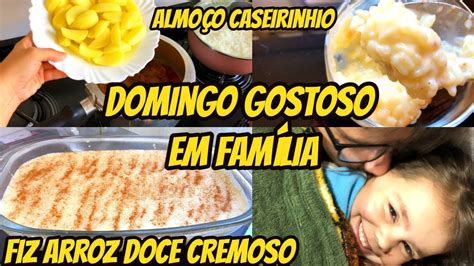 Nosso Domingo Fiz Carne De Panela Suculenta E Arroz Doce Cremoso