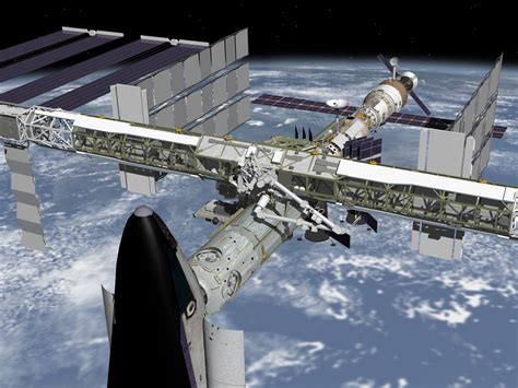 Esa Post Sts 120 Mission Showing The Space Shuttle Docked To Node 2