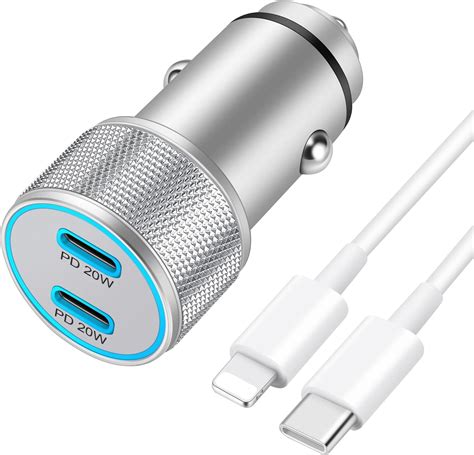 Chargeur Allume Cigare Usb C Luosike W Avec C Ble Lightning De M