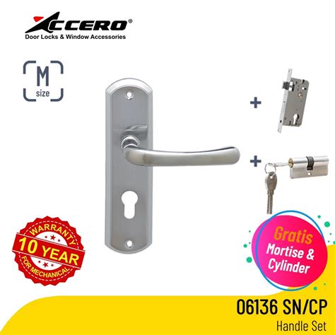 Accero Gagang Handle Pintu Set Minimalis Silver 06136 M Garansi 10