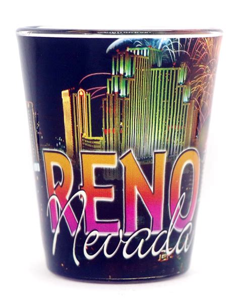 Reno Nevada Fireworks In And Out Shot Glass World By Shotglass