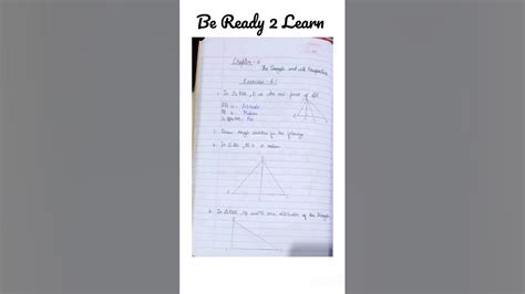 Ncert Class 7 Math Ch Traingle And Its Property Solutions Beready2learn Beready2learn Youtube