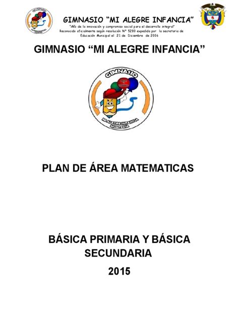 Pdf Plan De Area De Matematicas Dokumen Tips