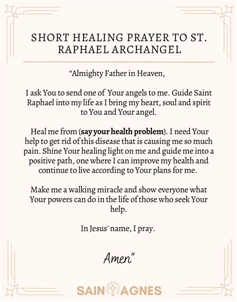 4 Prayers to St. Raphael For Healing and Cure: Printable Images