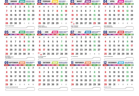 Complete Calendar Of 2024 Public Holidays Vector Calendar Complete