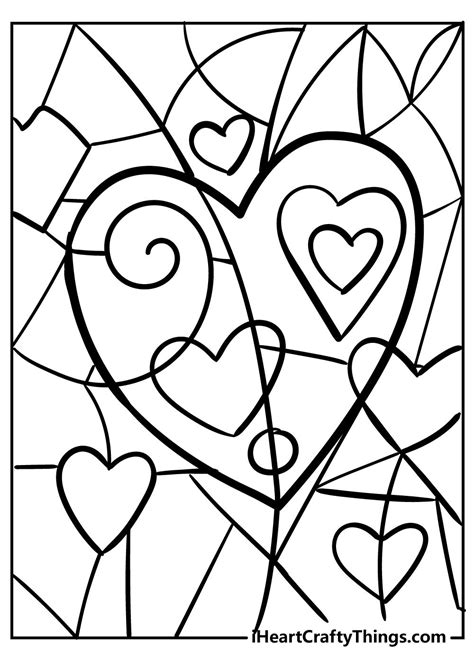 Heart Coloring Pages | Heart coloring pages, Valentine coloring pages ...