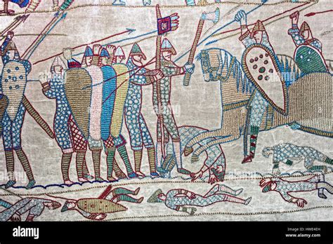 Cavalry Fighting Infantry In The Battle Of Hastings Bayeux Tapestry