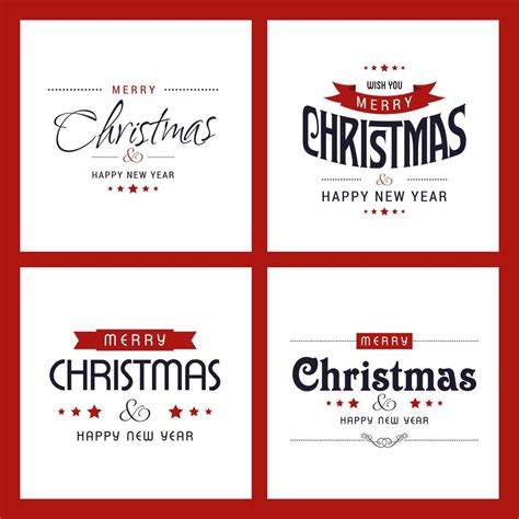 Merry Christmas Typography Set Vector 14329987 Vector Art At Vecteezy