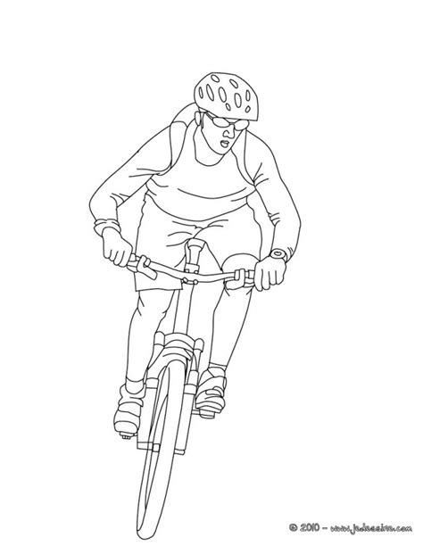 Coloriage Cycliste en course dessin gratuit à imprimer