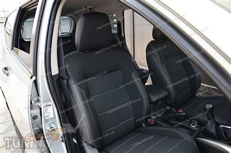 Чехлы на сидения Mitsubishi Pajero Sport 3 из экокожи и автоткани MW ...