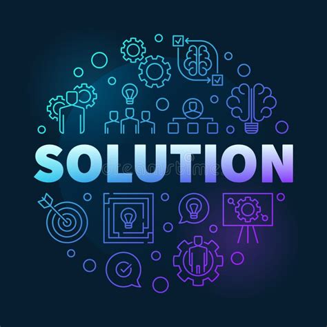 Vector Solution Round Colored Outline Illustration Stock Vector