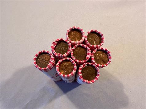 8 Rolls Of Pennies Of Various Years