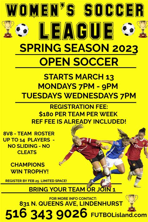 WOMEN’S SOCCER LEAGUE | SPRING 2023 | LINDENHURST BUBBLE – FUTBOLisland.com