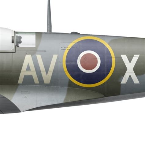 Selden Edner Dfc Spitfire Mk Vb No Eagle Squadron Raf