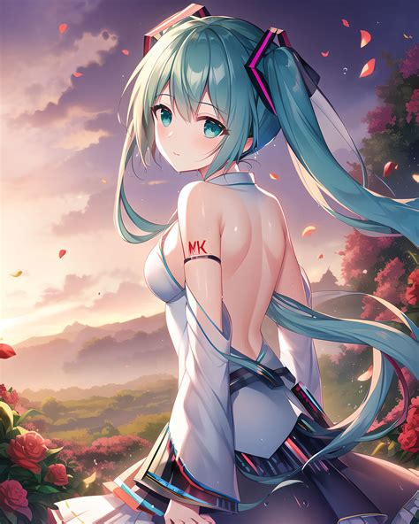 Anime Anime Girls Vocaloid Hatsune Miku Turquoise Hair Long Hair