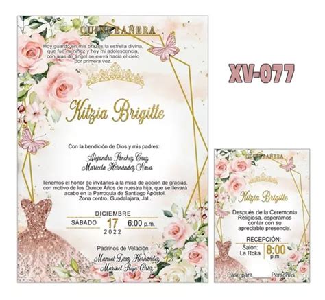 Invitaciones Xv A Os Color Dorado Boda Econ Micas En