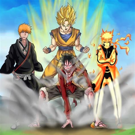 Goku Naruto Luffy Ichigo Natsu