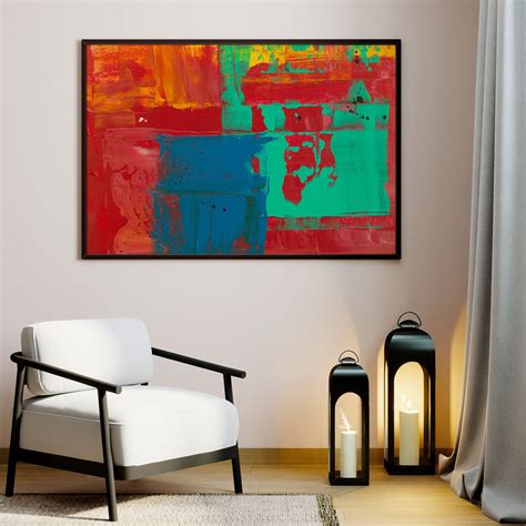 Buy Red, Green and Blue Abstract Canvas Painting & Wall Art Online ...