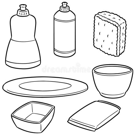 Vector Set Of Washing Machine Stock Vector Illustration Of Detergent