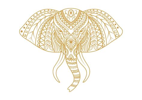 Diseño de fondo de mandala ornamental de cabeza de elefante ilustración